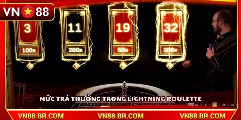 Mức trả thưởng trong Lightning Roulette